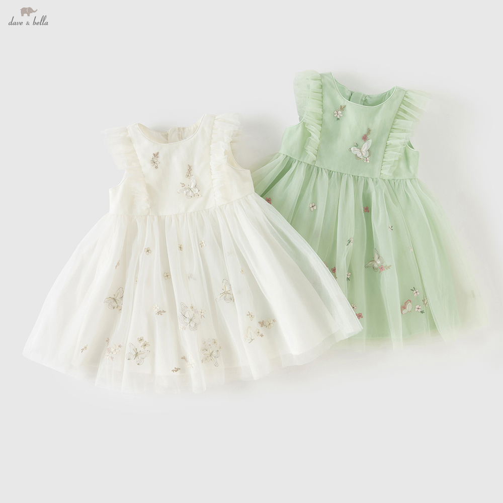 Summer Clothing Baby Girl - Sukienka księżniczki z haftowaną koronką i